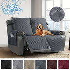 Waterproof 2-Seater Recliner Cover & Slipcover, Durable Furniture Protector for Living Room & Office, Water-Resistant Loveseat Recliner Chair Cover in Khaki, Light Gray & Burgundy