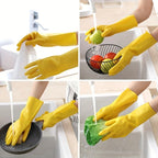 Heavy-Duty Latex Dishwashing Gloves Multi-Pack, Reusable Bright Yellow Rubber Cleaning Gloves S M L for Home Kitchen Restaurant & Commercial Use, 12 or 20 Pairs