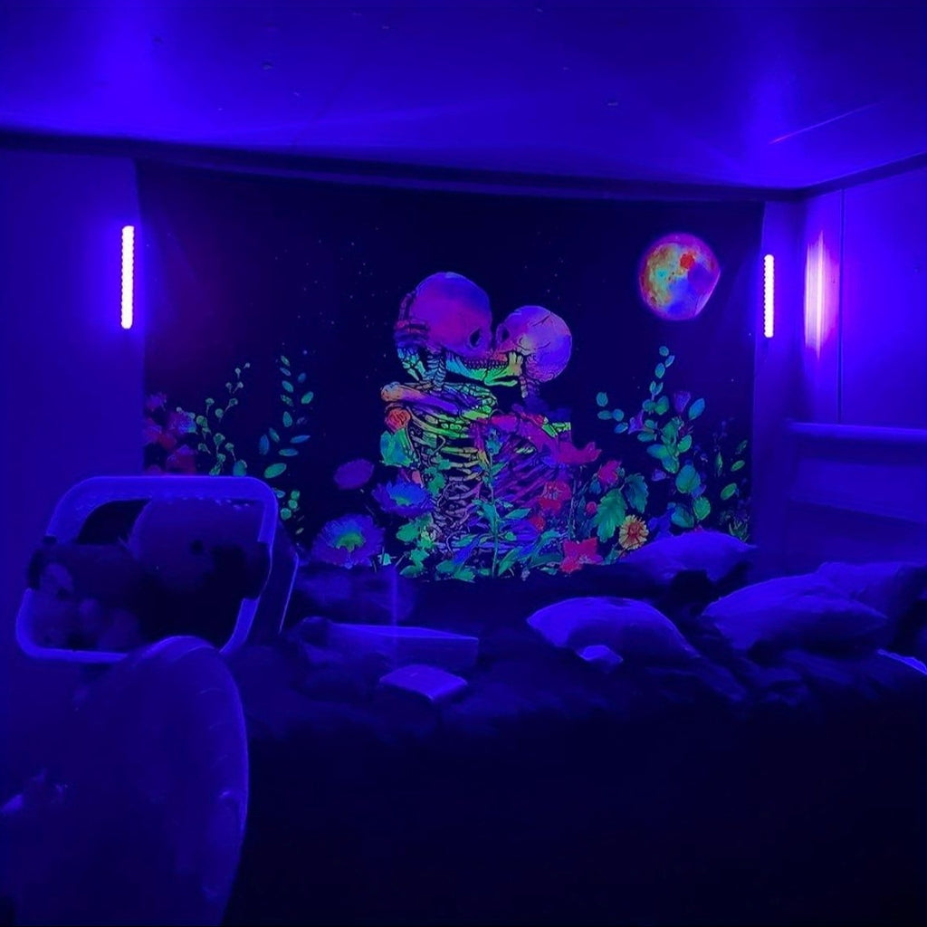Black Light Bar 10W 1ft LED UV Blacklight Strip Lights – Magnetic Mount for Glow Party, Tapestry, Poster, Body Paint, Cabinet & Display – 2 to 14 Pack