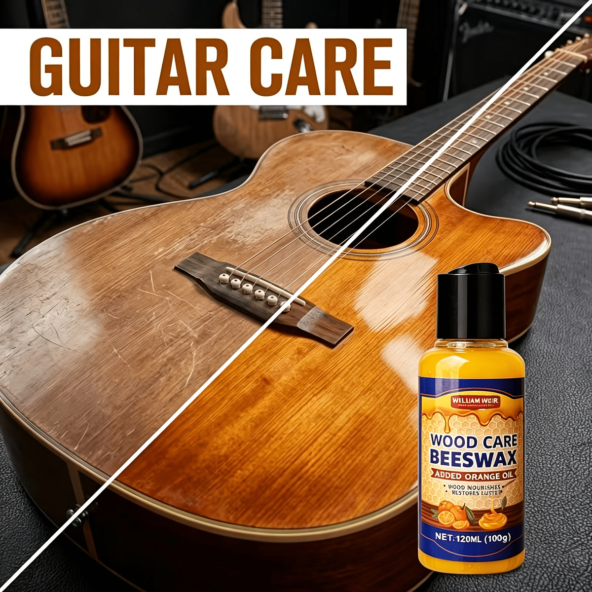 Beeswax Polish Kit 6.76oz with Maintenance Towels Professional Wood Wax Repair Lotion – For Wooden Furniture Floors Guitars Crafts Bracelet Care
