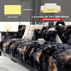 Faux Lamb Fluffy Sofa Cover Modern Gradient – Thick Plush Pet-Friendly Polyester Sofa Protector, Machine Washable 450-500g Fabric for Single, Double, Triple & Combination Sofas