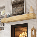 Wood Fireplace Mantel Floating Shelf – Heavy Duty Invisible Bracket | Wall Mounted Mantel for Over Fireplace | 5 Colors, 2 Lengths