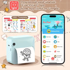 Mini Pocket Thermal Printer Inkless Wireless Sticker Photo Printer with 1 Roll Thermal Paper Portable Receipt Printer for Photos Diaries Notes Memos