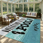 Welcome to the Pool Velour Area Rug Machine Washable Anti-Slip Soft Velvet Floor Mat Multiple Sizes for Living Room Bedroom Outdoor