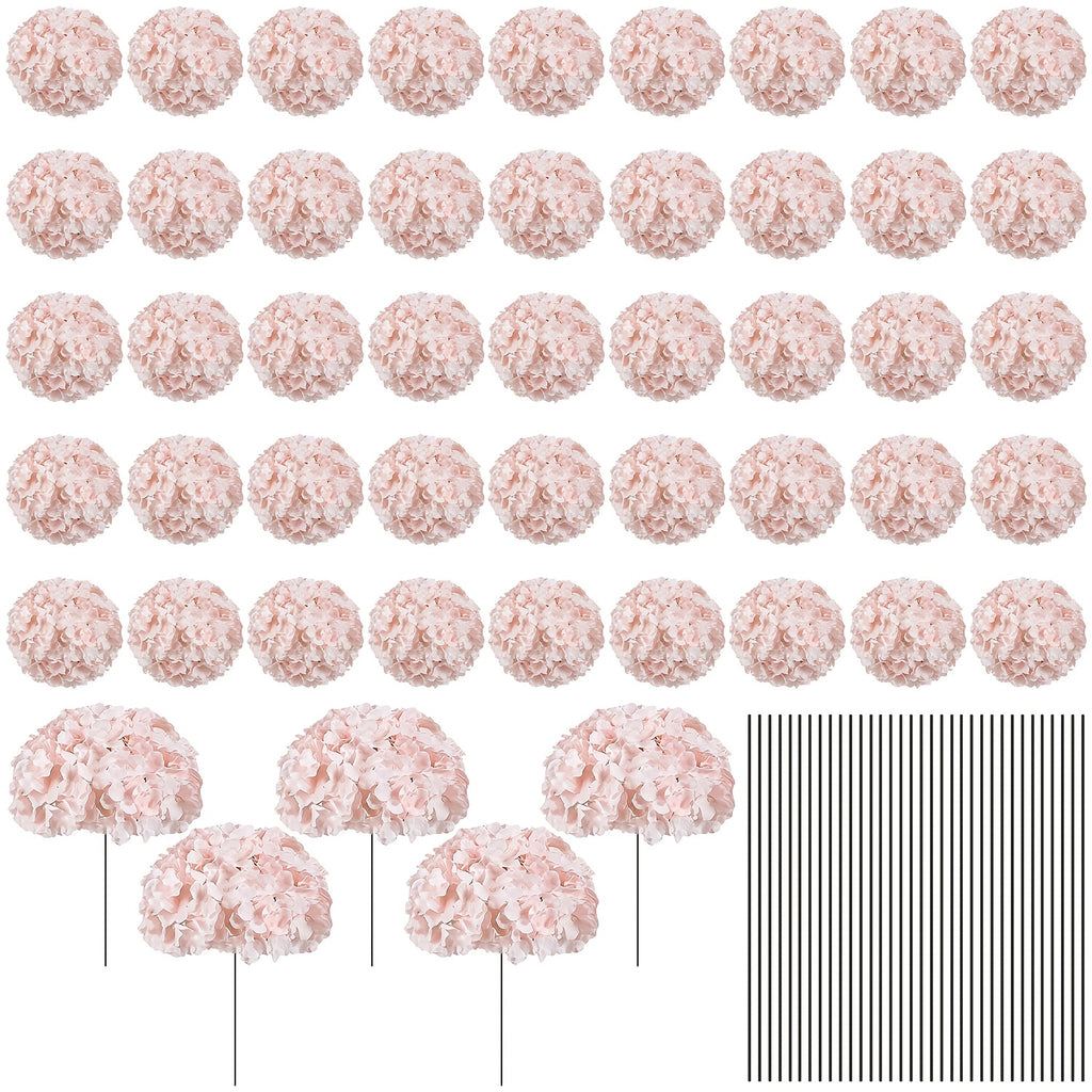Bulk Artificial Hydrangea Flower Heads 72pcs with Stems - Faux Hydrangea Flowers for Home, Wedding & Party Decorations, Floral Arrangements & Centerpieces