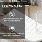 Diatomite Dish Drying Mat Set 7pcs, Super Absorbent Fast-Dry Kitchen Counter Mat, Heat Resistant Trivet & Non-Slip Foldable Stone Texture Mat for Dishes, Sink & Bathroom, Food Safe, Great Gift