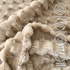 Super Soft Fuzzy Plush Throw Blanket 100% Polyester Lightweight Queen Size Bed Blanket for Women Bedroom Spring Summer 4 Colors 4 Sizes