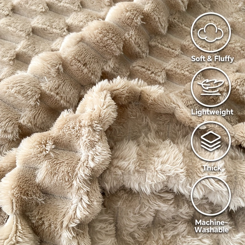 Super Soft Fuzzy Plush Throw Blanket 100% Polyester Lightweight Queen Size Bed Blanket for Women Bedroom Spring Summer 4 Colors 4 Sizes