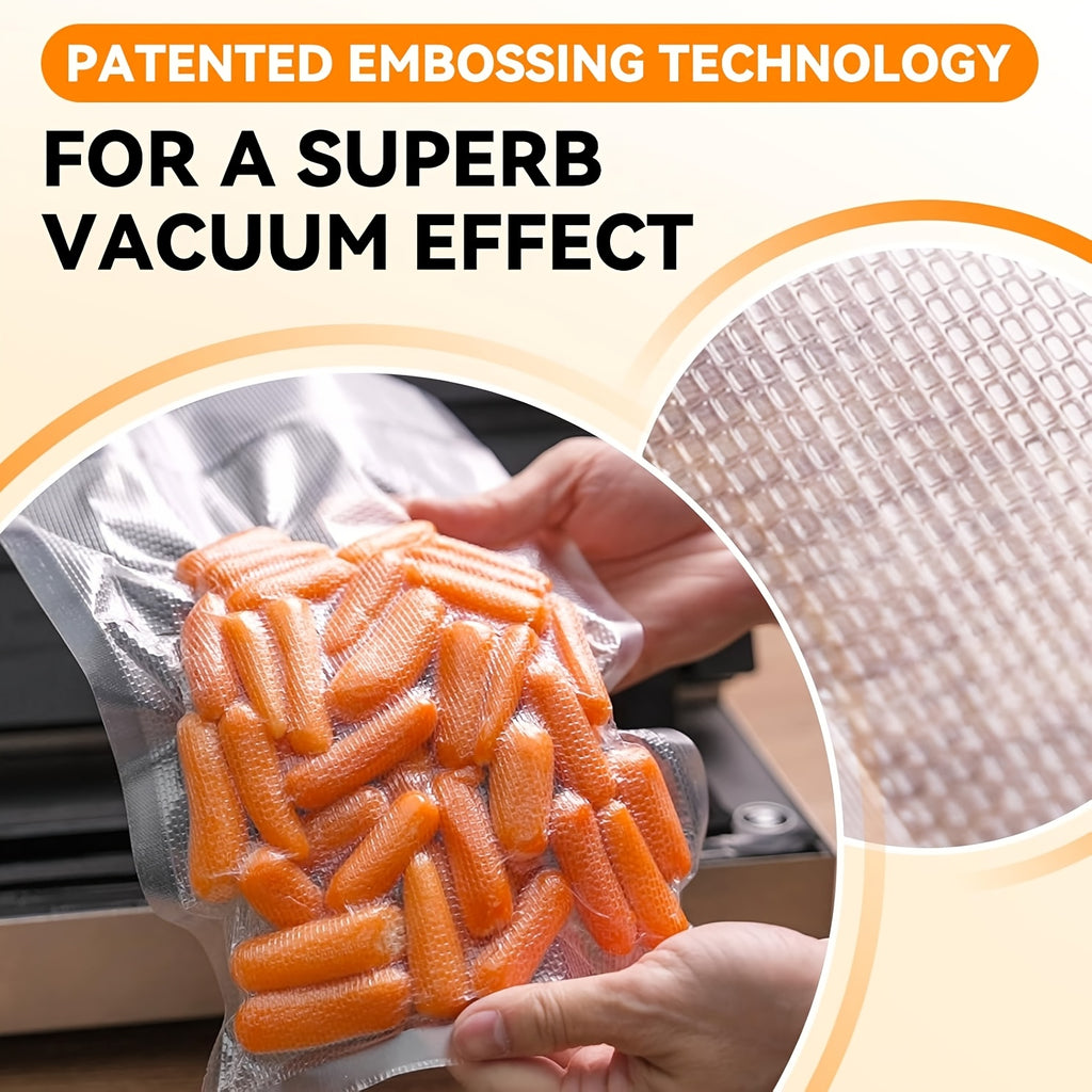 250-Piece BPA-Free Vacuum Sealer Bags, 3 Sizes (6"x10" + 8"x12" + 11"x16") for Food Storage & Meal Prep — Compatible with All Vacuum Sealing Machines