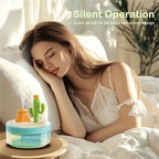 Mini Humidifier Cute Cactus & Coconut Tree Desktop Design - Small Cool Mist Humidifier for Bedroom Nightstand Office Desk, Silent USB Humidifier, Air Humidifier Home Decor Gift
