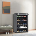 Shoe Organizer Cabinet with Cover – 6/8/10 Tier Nonwoven Fabric Shoe Storage Shelf for 27-35 Pairs, Portable Shoe Rack for Entryway, Closet, Bedroom (Dark Gray)