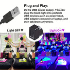 UV LED Blacklight Bar 12.6 Inch USB 5V 385-400nm Black Light Strip with Switch for Halloween Party Decoration, Stage Lighting, Club Disco, Christmas, Valentine's Day - 2 Pack & Single Options