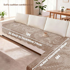 Plush Sofa Cover Faux Rabbit Fur Non-Slip, Thickened Quilted Sofa Cushion Cover Machine Washable, Warm Breathable Pet-Friendly Couch Pad for Living Room, Bedroom & Office
