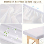 Disposable Massage Table Fitted Sheets Set of 5, Non-Woven Breathable 84.6" x 43.3" Single-Use Bed Covers for Beauty Salons, Spas & Skincare Treatments