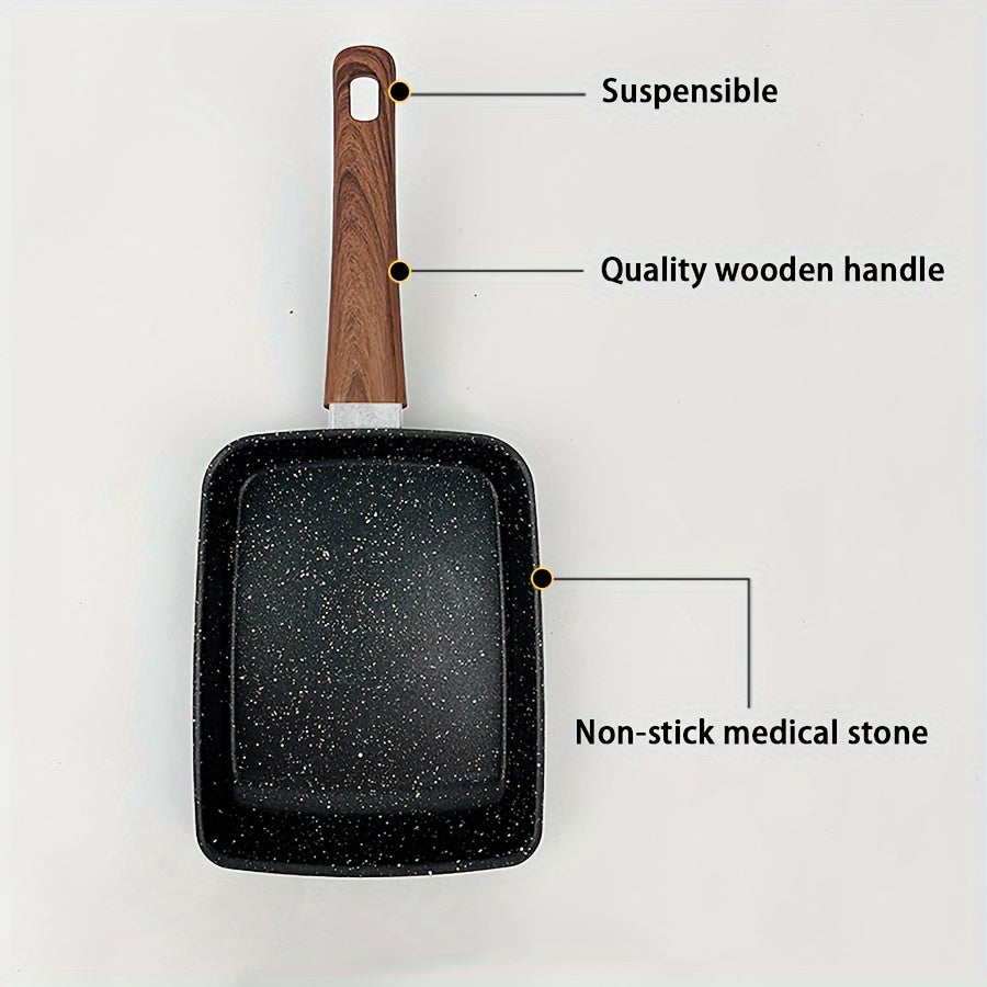 Japanese Tamagoyaki Pan – Non-Stick Rectangular Egg Roll & Omelette Frying Pan | Induction & Halogen Compatible | Dishwasher Safe | Wooden or Plastic Handle