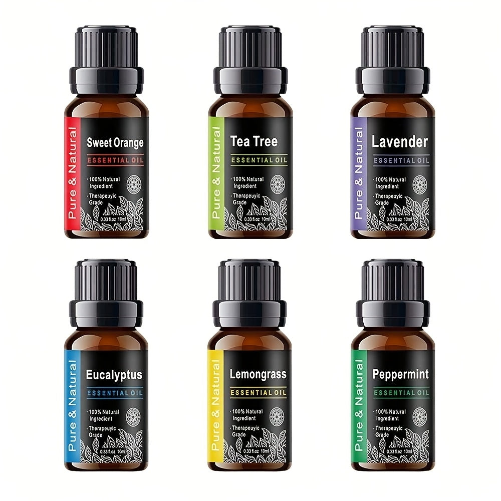 Aromatherapy Diffuser Humidifier Set 500ml Ultrasonic Cool Mist with 7 Color LED Night Light and 6 Essential Oils Gift Box