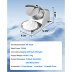 Electric Ice Crusher & Snow Cone Maker - 300W 286 lbs/h, 4 Stainless Steel Blades, One-Touch Operation, Anti-Splash, for Home Bar Office Kitchen | Nuvia Haven