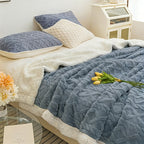 Heavyweight Plush Bedspread Ultra Soft Cozy Bed Cover Machine Washable Decorative Throw for Master Bedroom - 4 Sizes 5 Colors White Light Grey Light Blue Dark Gray Sea Blue