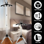 Foldable Ironing Rack & Clothes Drying Rack – Height-Adjustable, 360° Rotating Arm, Space-Saving Telescopic Laundry Stand for Home & Small Spaces | Black & Grey