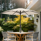9 FT Patio Market Umbrella with Easy Crank, UV Protection & 6 Sturdy Ribs – Outdoor Table Umbrella for Deck, Backyard & Pool, 10 Colors (Beige, Gray, Green, Navy, Blue, Red, Pink, Yellow)