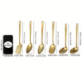 6-Piece Korean Style Stainless Steel Kitchen Utensil Set Golden Plated Cooking Spoons Frying Spatulas Hot Pot Clips with Filters