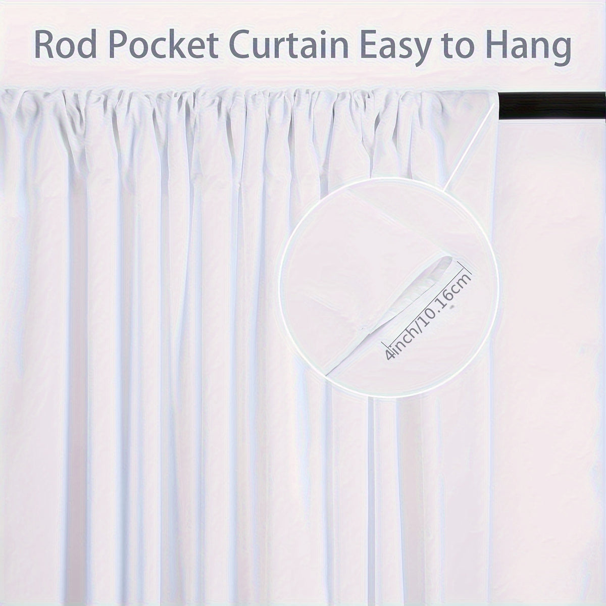 Wrinkle-Free White Backdrop Curtains Polyester, Wedding Party Photo Backdrop Drapes Rod Pocket, Single Panel or Sets of 6 8 12 Pieces
