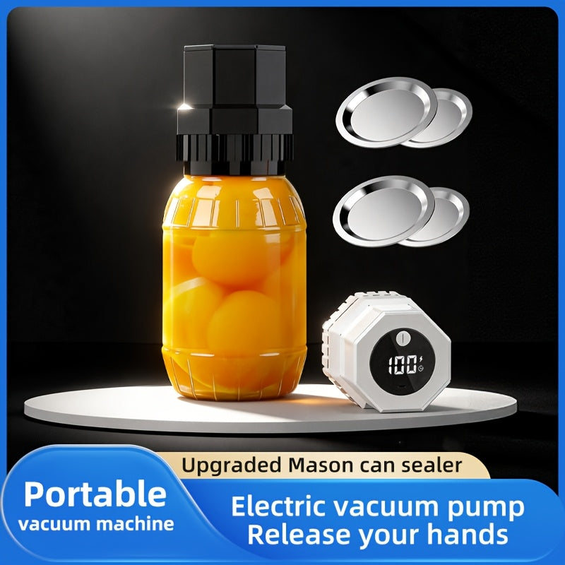 Electric Mason Jar Sealer One-Touch – Wide & Narrow Mouth Compatible, Heavy-Duty Vacuum Seal for Food Preservation | Black & White | Nuvia Haven