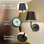 Touch Dimmable LED Wall Sconce with Remote USB Battery Backup 3 Color Temperatures Timer for Bedroom Living Room Hallway Low Voltage