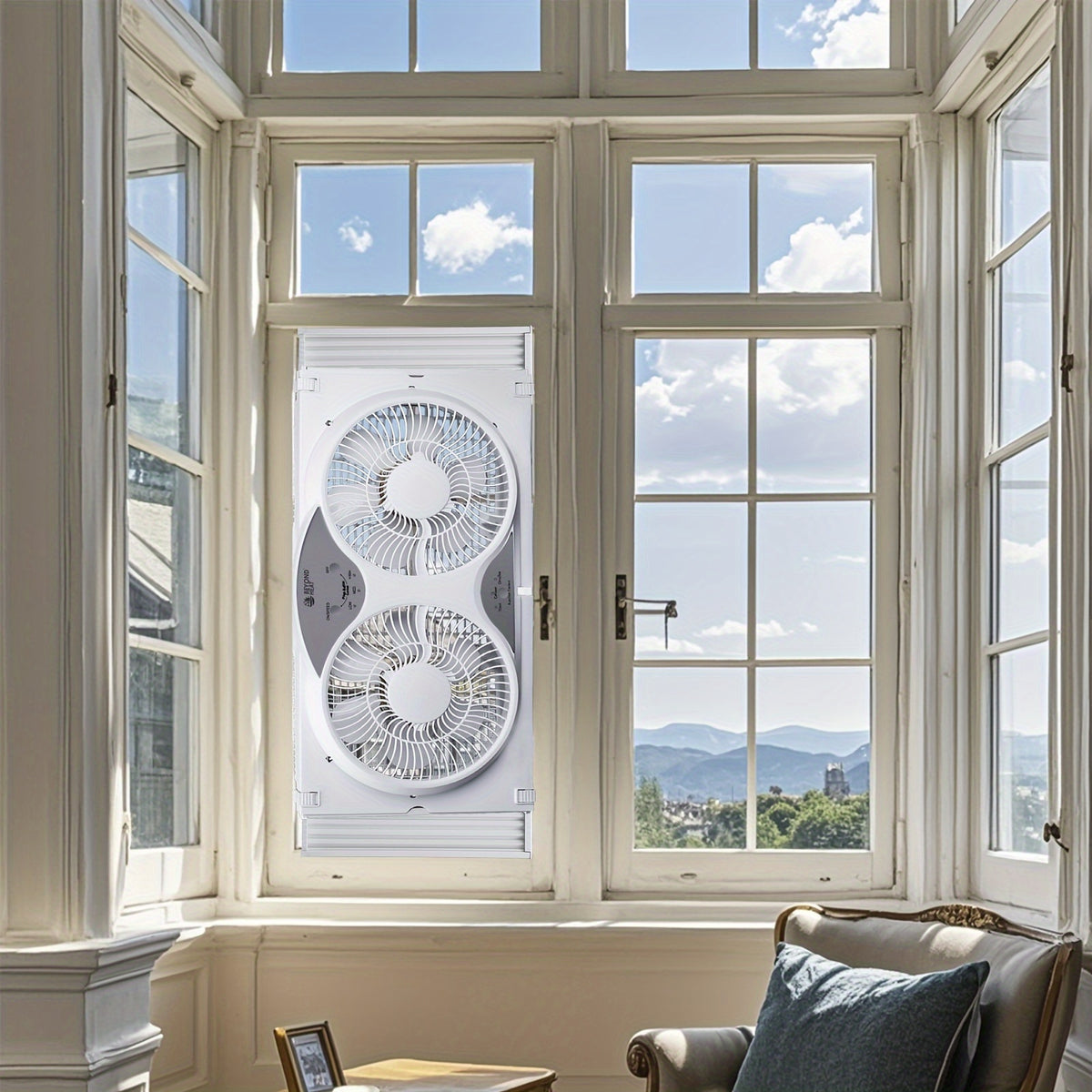 9" Twin Window Fan – 2/3 Speed with Optional Remote Control & Built-In Extender Panels | Quiet Home, Bedroom & Office Window Fan