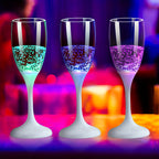 LED Light-Up Champagne Flutes – Glow in the Dark Plastic Wine Glasses | Colorful Glowing Party Cups for Birthday, Christmas, Halloween & Weddings | 1pc or 6-Pack