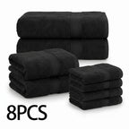 Bath Towel Set 8 or 16 Pcs – Soft Absorbent Quick-Dry Thick Towels with Bath Towels, Hand Towels & Washcloths for Family Hotel Travel, 10 Color Options