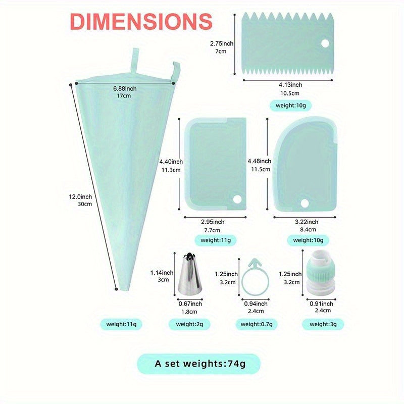 Piping Bags and Tips Set 17pcs Cake Decorating Kit with Icing Bag Holder – Multiple Nozzle Shapes for Professional & Home Baking