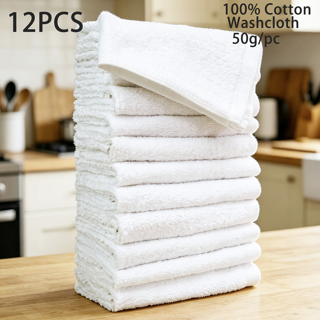 Washcloths Set 100% Cotton Flannel – Soft Highly Absorbent Face Cloths & Fingertip Towels – 12, 24 or 60 Pack for Bathroom, Facial Care, Gym & Spa