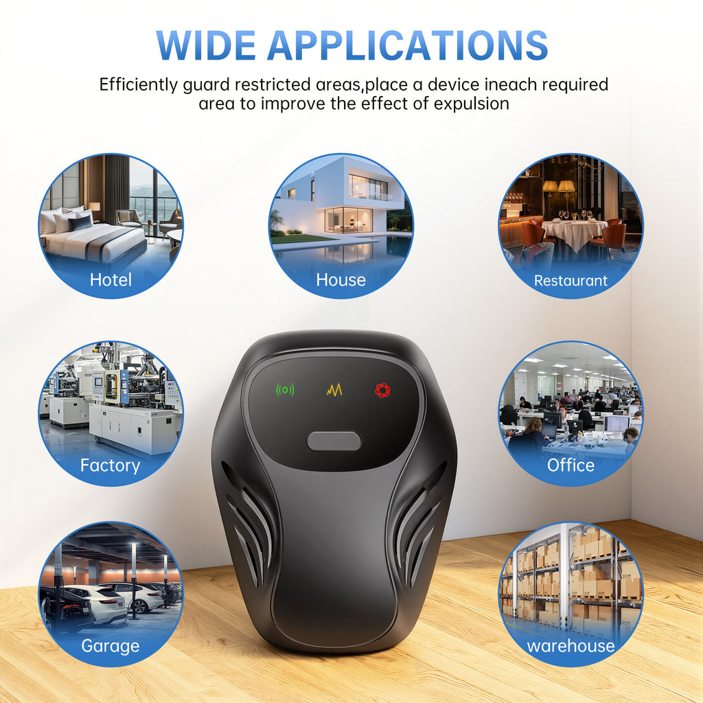 Dual Speaker Ultrasonic Pest Repeller Plug-In Soundwave Rodent Repellent Safe for Humans & Pets Chemical-Free Indoor Pest Control for Mice Rats Ants Cockroaches Mosquitoes Home Office