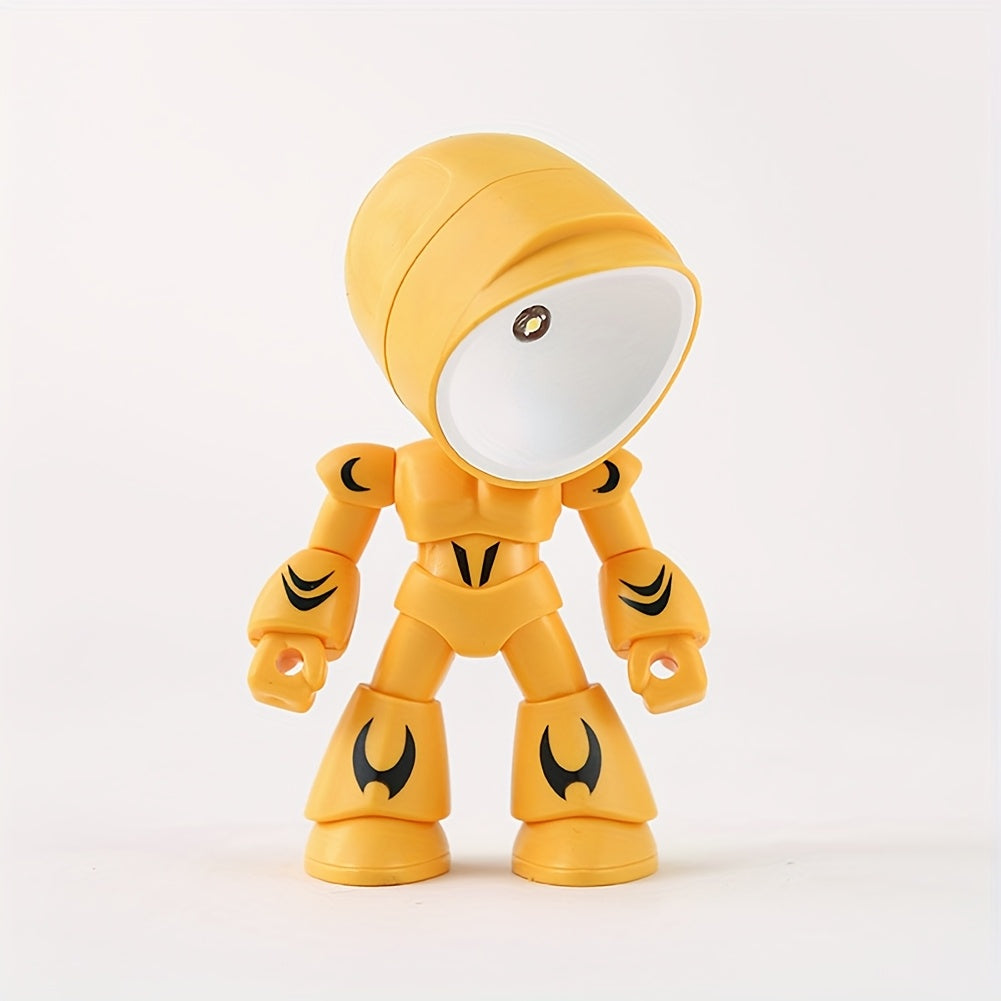 LED Robot Night Light Mini Cute Cartoon Desk Lamp Desktop Decoration for Kids Bedroom Office Holiday Birthday Gift