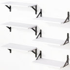 Farmhouse Floating Wall Shelves 3/6pcs Heavy Duty Long Ledge Shelf Set for Bedroom, Bathroom, Living Room & Kitchen Decor, Wall Mounted Storage Shelving for Home Organization