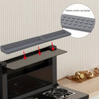 Silicone Stove Organizer 30-Inch with Ultra-Strong Suction Base – Space-Saving Kitchen Storage Rack for Spices, Utensils & Tools | Heat-Resistant, Dishwasher-Safe for Gas & Electric Stoves, RV, Small Kitchens