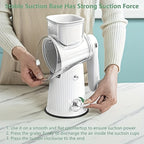 5-in-1 Rotary Cheese Grater with Interchangeable Blades, Suction Cup Base & Handle – Manual Vegetable Slicer Shredder for Cheese, Fruits, Nuts & Vegetables – Easy Clean Kitchen Tool Set