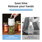 Electric Mason Jar Sealer One-Touch – Wide & Narrow Mouth Compatible, Heavy-Duty Vacuum Seal for Food Preservation | Black & White | Nuvia Haven