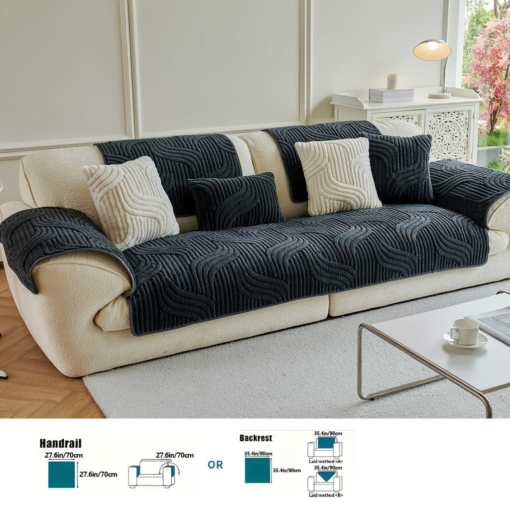 Plush Non-Slip Sofa Cushion Cover Luxury Modern Pet-Proof Breathable Seat Pad Slipcover for Couch Living Room Bedroom Office – Soft Velvet Sofa Seat Cushion Protector Home Decor
