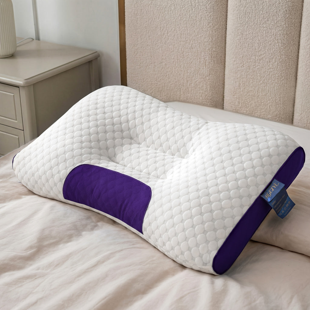 Ergonomic Neck Pillow 2-Pack with 3D Honeycomb Mesh Surface, Breathable Cooling Anti-Sweat Sleep Pillow, Soft Supportive Cushioning for Side and Back Sleepers