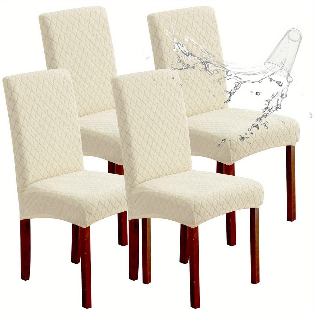 Dining Chair Covers Set of 4 6 Stretch Jacquard Slipcovers - Removable Washable Chair Protectors for Kitchen Parsons Dining Room Chairs