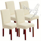 Dining Chair Covers Set of 4 6 Stretch Jacquard Slipcovers - Removable Washable Chair Protectors for Kitchen Parsons Dining Room Chairs
