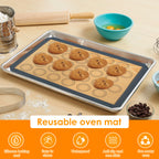 Silicone Macaron Baking Mat Set of 4 - Non-Stick Reusable Oven Liner & Pastry Mat, Heat Resistant -40°C to 250°C, Dishwasher Safe, 16.6x11.6 Inch for Cookies, Macarons & Pastries