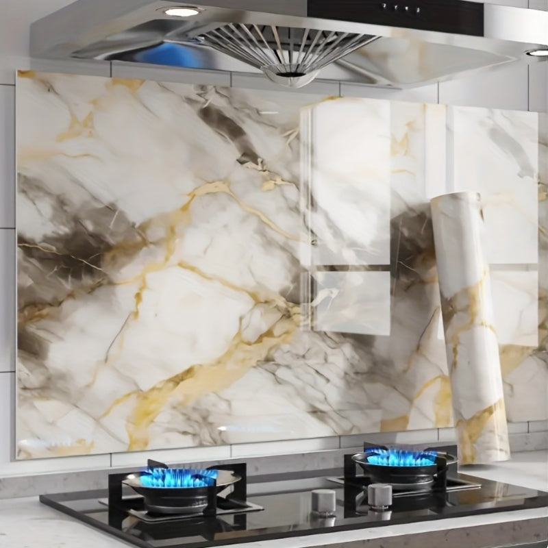 3D Marble Peel and Stick Wall Tile Stickers – Self-Adhesive Removable Glossy Glitter Backsplash Decals for Kitchen, Bathroom, Living Room & Bedroom Wall Makeover