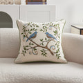 3D Embroidered Floral Bird Pillowcase – Colorful Spring Summer Decorative Cushion Cover for Sofa, Bedroom & Living Room, 2 Size Options, 1pc