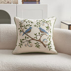 3D Embroidered Floral Bird Pillowcase – Colorful Spring Summer Decorative Cushion Cover for Sofa, Bedroom & Living Room, 2 Size Options, 1pc