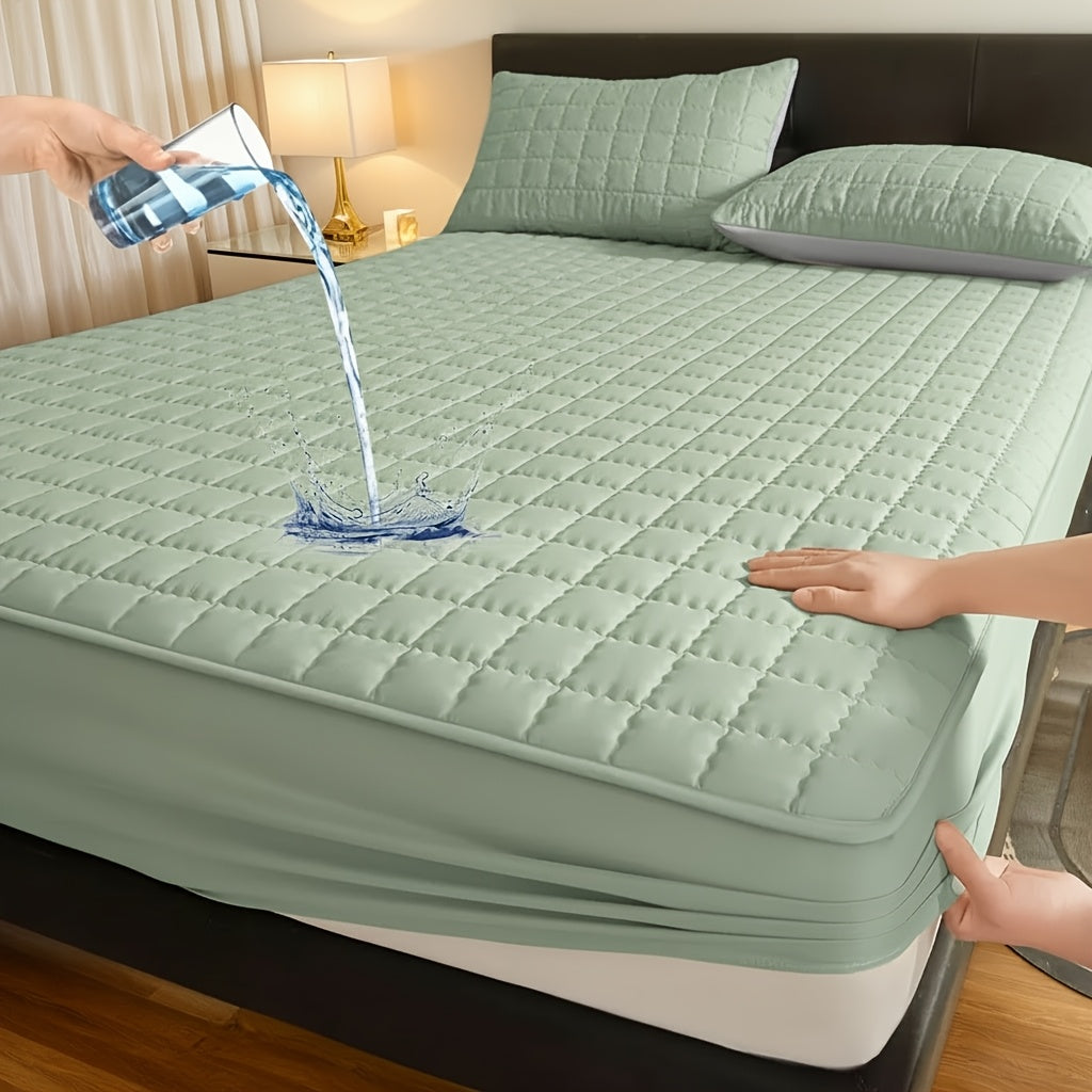 Mattress Protector Cover – Soft Breathable Cooling Fitted Sheet Style, Machine Washable, Twin Full Queen King, 7 Colors, Minimalist Bedding Essential