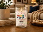 Fruity Cereal Scented Soy Wax Candle 6 oz – Nostalgic Lemon Citrus Sugar Fragrance, 30-40 Hour Burn, Vegan & Phthalate-Free, Perfect Gift for Home Decor & Aromatherapy Lovers
