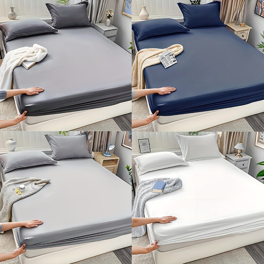 Fitted Sheet Set 3 Piece Solid Color – Soft Breathable 14" Deep Pocket Bed Sheet with 1 or 2 Pillowcases, All Season Machine Washable Bedding, Great Gift for Any Bedroom